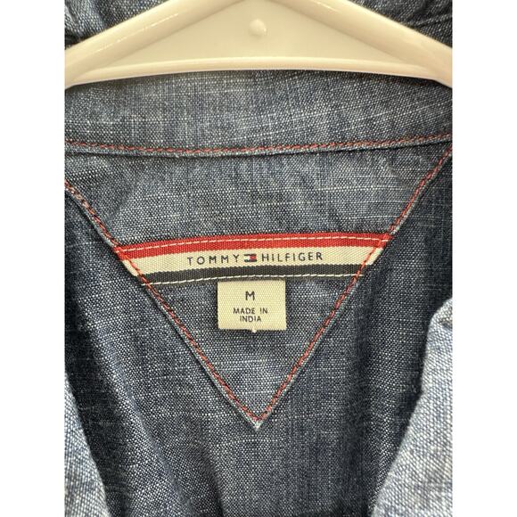Tommy Hilfiger Womens Jacket Size Medium Blue Chambray Double Closure Lightweigh - Picture 5 of 11